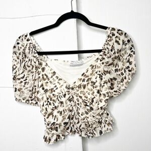 NEW with tags Urban Outfitters Leopard print puff sleeve top